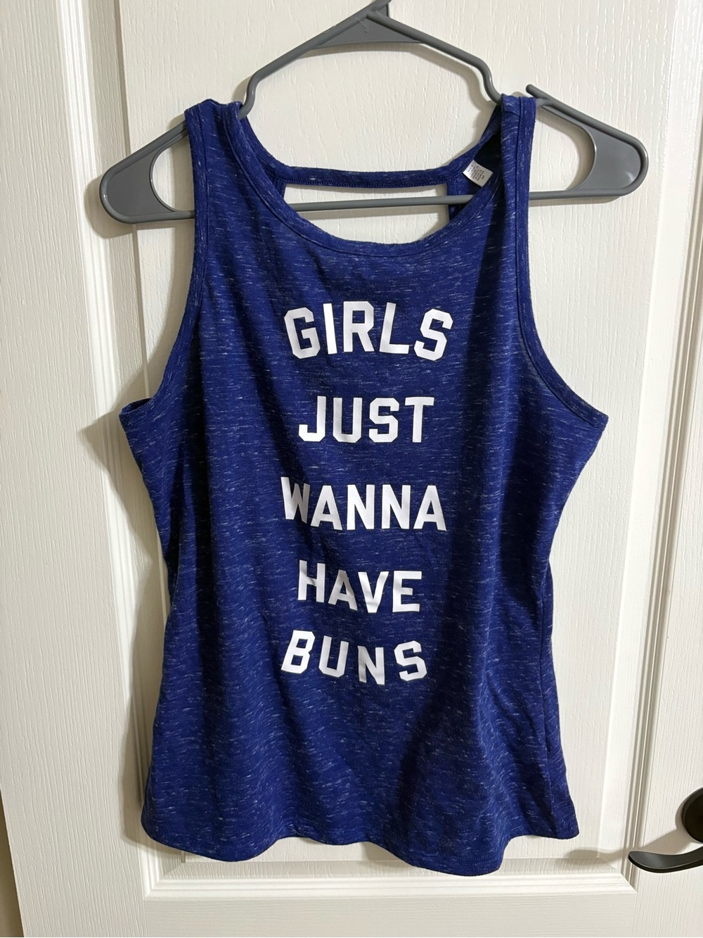 Women’s Victoria’s Secret Navy Graphic Tank Top - 'Girls Just Wanna Have Buns'